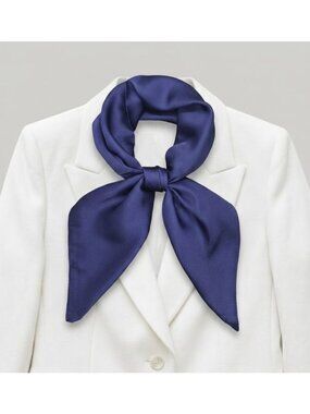 ✨Elegant Square Silky Scarf Bandana Blue Headwear Solid Soft Versatile Shawl New